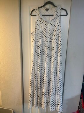 torrid White Maxi Dress with Black Polka Dots